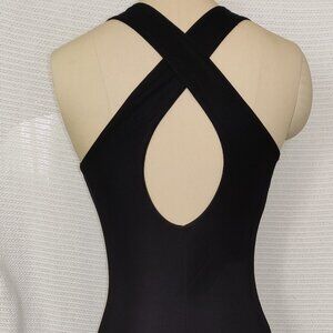 Long Black Dress | Crisscross Back